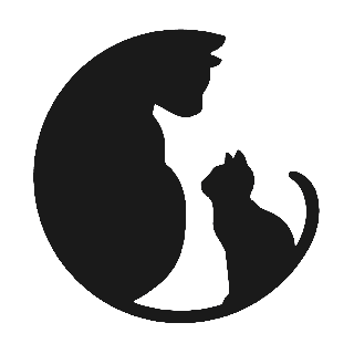 Gatto con gattino sulla coda - decorazione divertente e minimalista