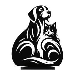 Décoration pour la maison avec un chien et un chat – ornement artistique | Fluo Dog