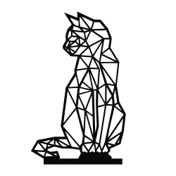 Geometrická figurka kočky – moderní dekorace | Fluo Dog