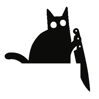 Chat avec un couteau - décoration stylée et minimaliste