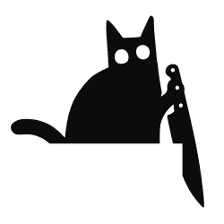 Katze mit Messer – originale Dekoration für das Zuhause | Fluo Dog
