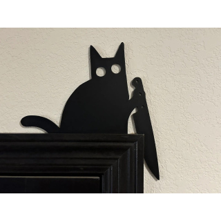 Kissa veitsellä - tyylikäs, minimalistinen koriste