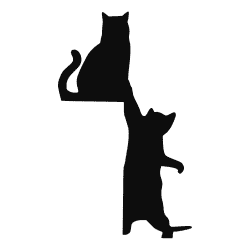 Stylowa dekoracja dwa koty – minimalistyczna ozdoba | Fluo Dog