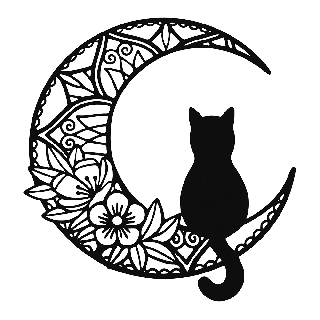 Katze auf dem Mond - wunderschöne Wanddekoration
