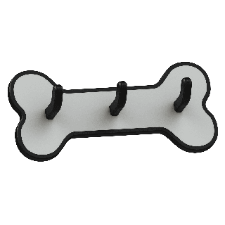 Perchero en forma de hueso para correas, collares, arneses y bozal