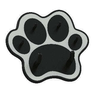 Wieszak a forma di zampa di cane - per accessori per cani, chiavi
