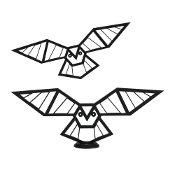 Geometryczna sowa – nowoczesna dekoracja domu | Fluo Dog