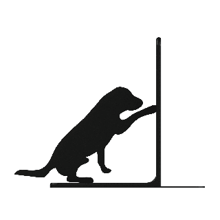 Supporto per libri - cane seduto