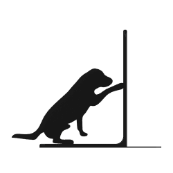 Bokstøtte – sittende hund | Fluo Dog