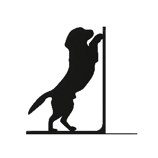 Soporte para libros - perro de pie sobre dos patas