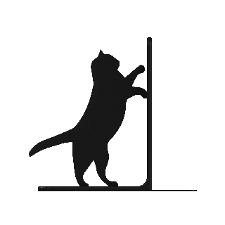 Bokstöd - katt som håller tass på böcker