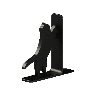 Bookend - kot trzymający łapkę na książkach