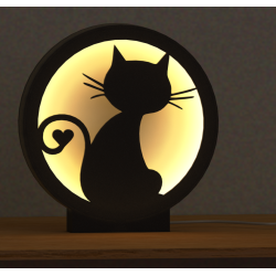 Lampka LED kot z sercem – ciepła barwa światła | Fluo Dog