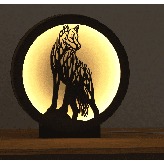 Dog-shaped tree lamp (warm light color)