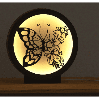 Luz - mariposa con flores en la ala (color cálido de luz)