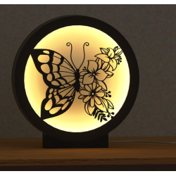 Lampka LED motyl z kwiatami – ciepła barwa światła | Fluo Dog