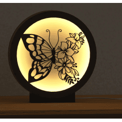 LED-butterfly lampe med blomster – varm lysfarge | Fluo Dog