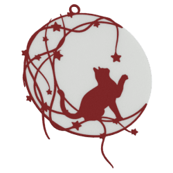 Ensemble de boules de Noël avec un chat sur la lune – décorations de Noël | Fluo Dog