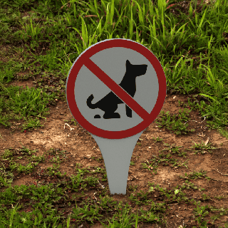 Placa "Proibido passear com cães"