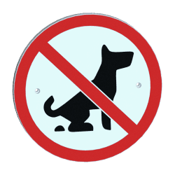 Plaque interdiction de sortir les chiens – durable et lisible | Fluo Dog