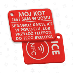 Brelok ICE NFC – Mačka zostala sama doma | Fluo Dog