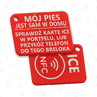 Brelok ICE do kluczy "Pies jäi yksin kotiin" (z NFC)