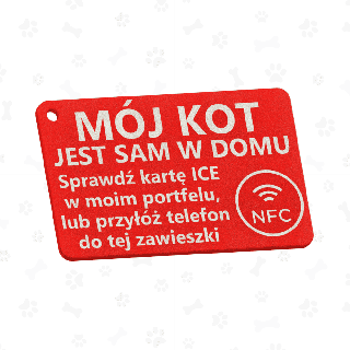 ICE tag for backpack "Cat Left Home Alone" (with NFC)