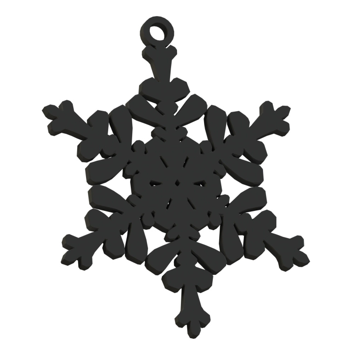 Grafika prezentuje trójwymiarowy model śnieżynki