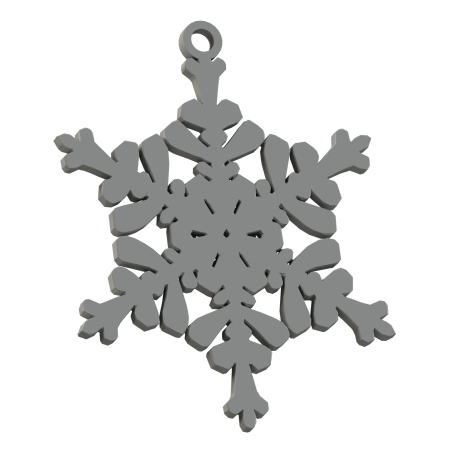 Grafika prezentuje trójwymiarowy model śnieżynki
