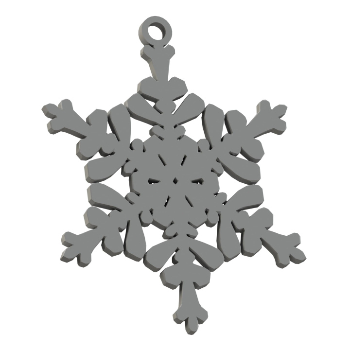 Grafika prezentuje trójwymiarowy model śnieżynki