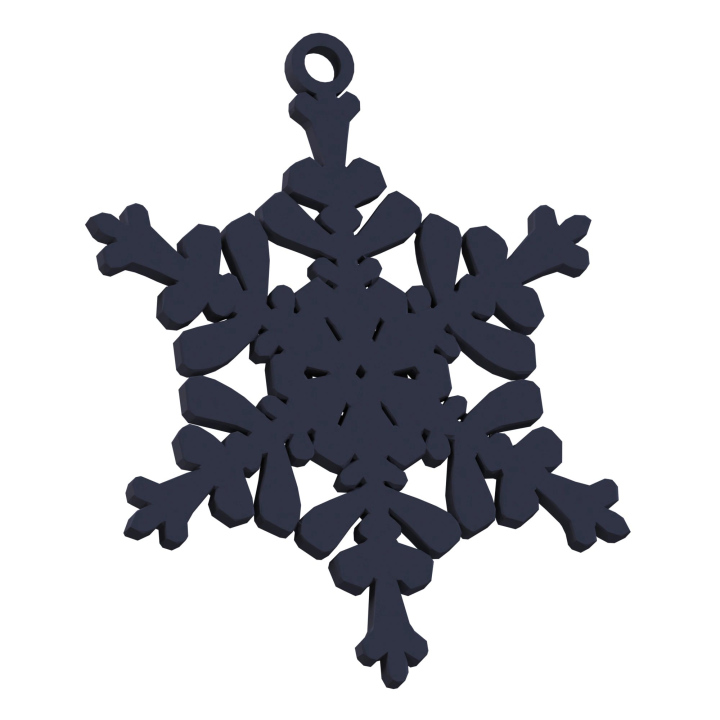 Grafika prezentuje trójwymiarowy model śnieżynki