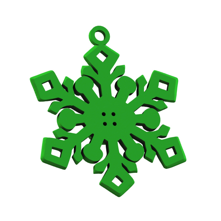 Grafika prezentuje trójwymiarowy model śnieżynki