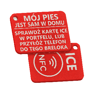 Brelok ICE do kluczy "Pies ble ble ble" (z NFC)