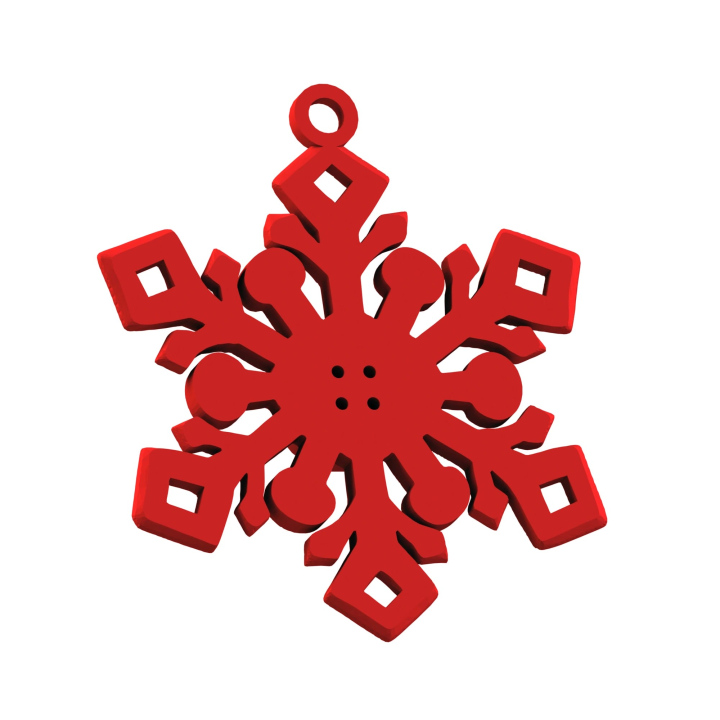 Grafika prezentuje trójwymiarowy model śnieżynki