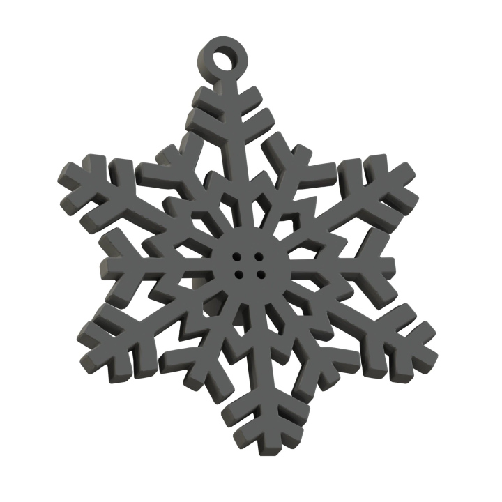 Grafika prezentuje trójwymiarowy model śnieżynki