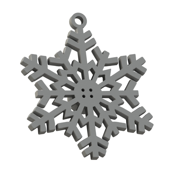 Grafika prezentuje trójwymiarowy model śnieżynki