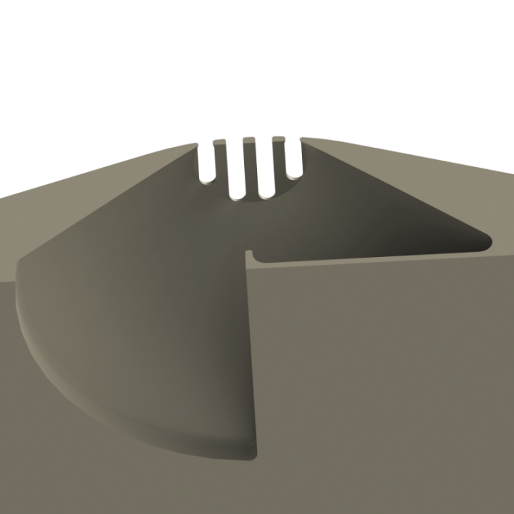 Aerodynamiczny kształt dysku uniemożliwiający psu podniesienie go zębami