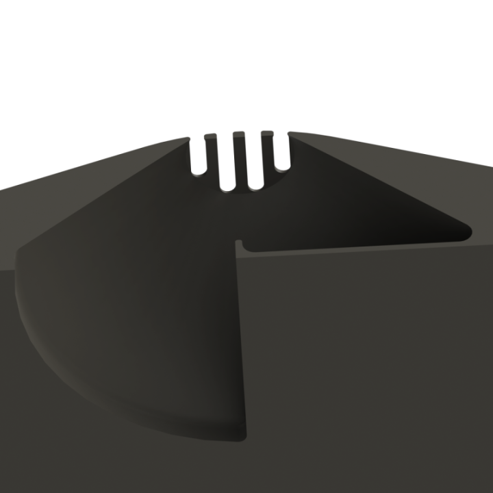 Aerodynamiczny kształt dysku uniemożliwiający psu podniesienie go zębami