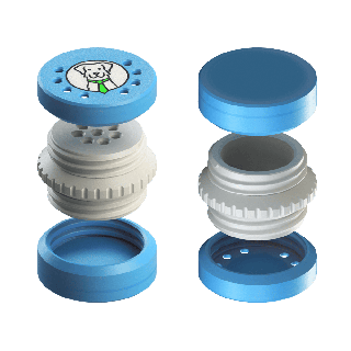 Fluonose Mikro+ - boîte de nosework avec l'étiquette "P+C" pour écorce d'orange et cannelle (2,5 cm)