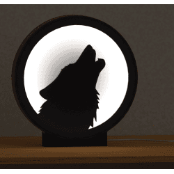 Luz de lobo en fondo de luna (color neutro) | Fluo Dog