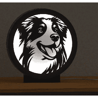 Lampa - Border Collie (neutral färg på ljus)