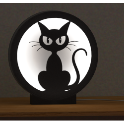 Lampka LED – czarny kot, neutralne światło | Fluo Dog