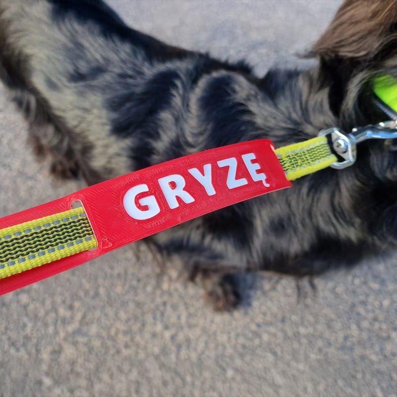 GRYZĘ - warning cover for leash | Fluo Dog