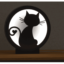 Lampje - kat met een hartje op de staart (neutrale lichtkleur)