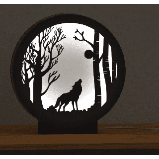 Lampka - wolf in the forest (neutral light color)