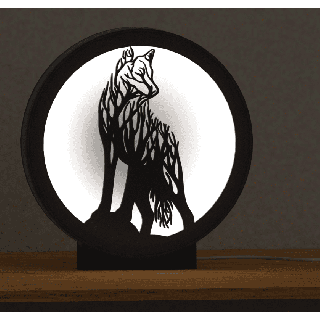 Lampka - arbre en forme de chien (couleur de lumière neutre)