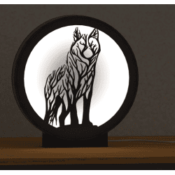 Lámpara - árbol en forma de perro de pie de frente (color de luz neutro)