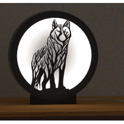 Lampka - drzewo w kształcie psa stojącego przodem (neutralna barwa światła)