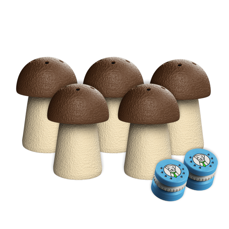 5x houbové čichové pomůcky S + 2 nosiče vůně | Fluo Dog