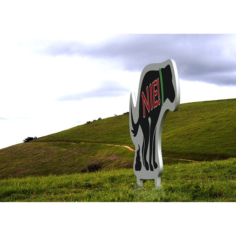 Warning sign for lawn "NO!" | Fluo Dog